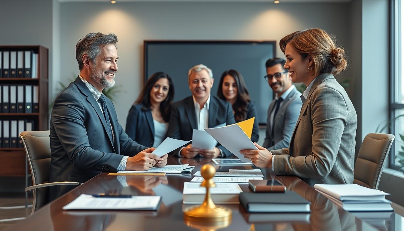 Senior legal team and family support